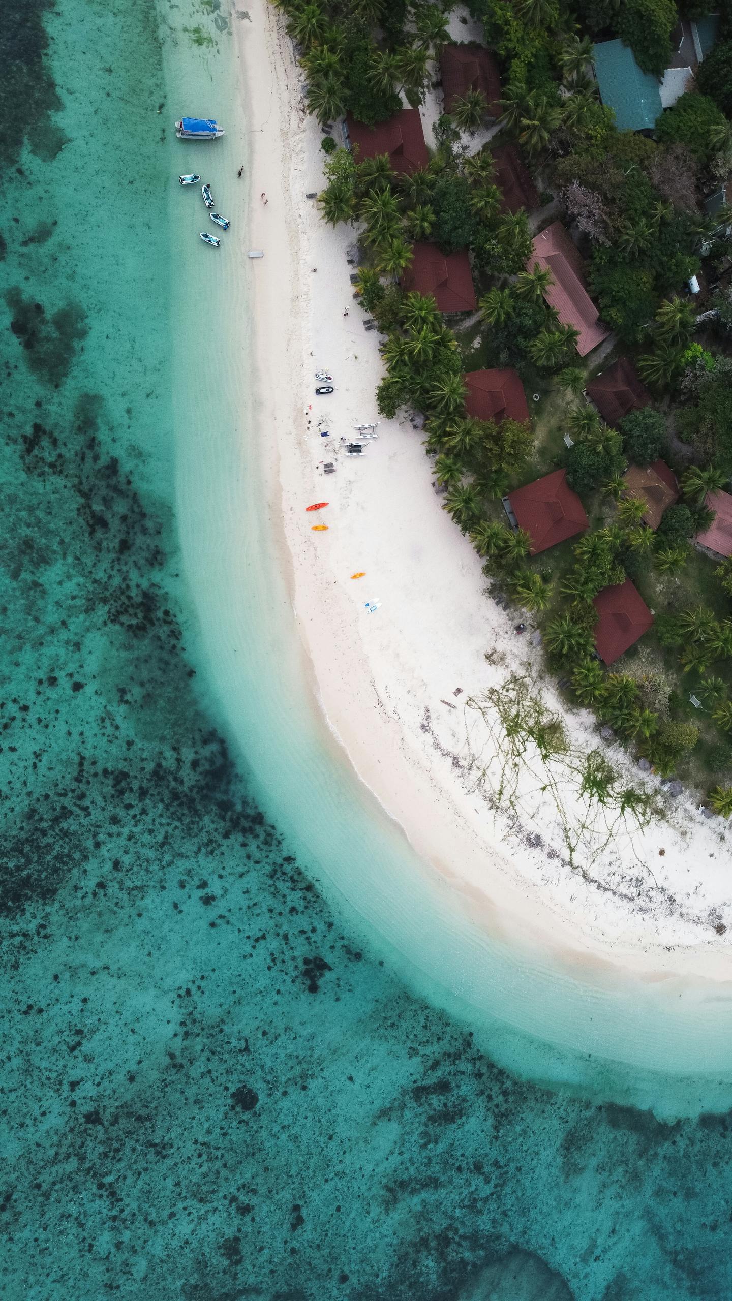 Birds Eye View of Tropical Sea Shore